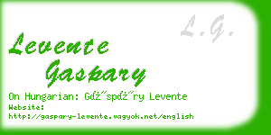 levente gaspary business card